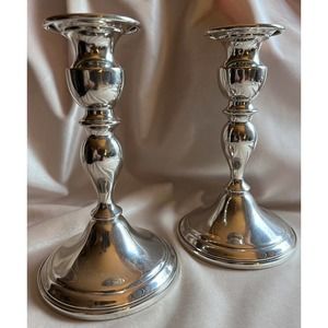 Web Pewter Candlesticks 6.5 inches